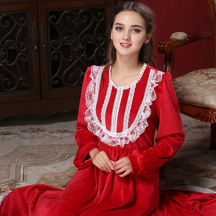 2019 Autumn High Quality Nightdress Velvet Long Sleeve Court Retro Jumpsuit Lace Elegant Nightdress Muslim Style Women Clothing
2019 Autumn High Quality Nightdress Velvet Long Sleeve Court Retro Jumpsuit Lace Elegant Nightdress Muslim Style Women Clothing