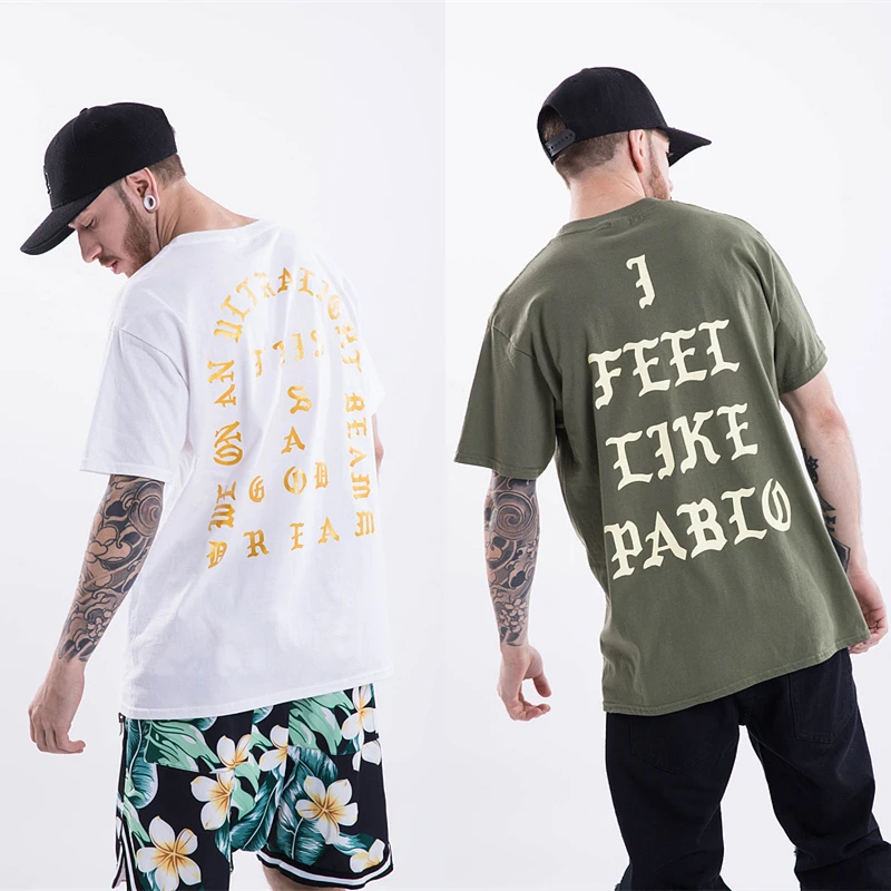 YouthCodes I Feel Like Pablo Kanye West T Shirts Men Oversized Military Gothic Letter Rligious Golden Printing Hip Hop T S 
YouthCodes I Feel Like Pablo Kanye West T Shirts Men Oversized Military Gothic Letter Rligious Golden Printing Hip Hop T S