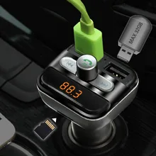 Автомобильный MP3 Аудио-Плеер с Bluetooth FM Передатчик FM Модулятор Автомобиля Hansfree ЖК-ДИСПЛЕЙ TF Micro SD Dual USB Зарядное Устройство для iPhone Для Samsung