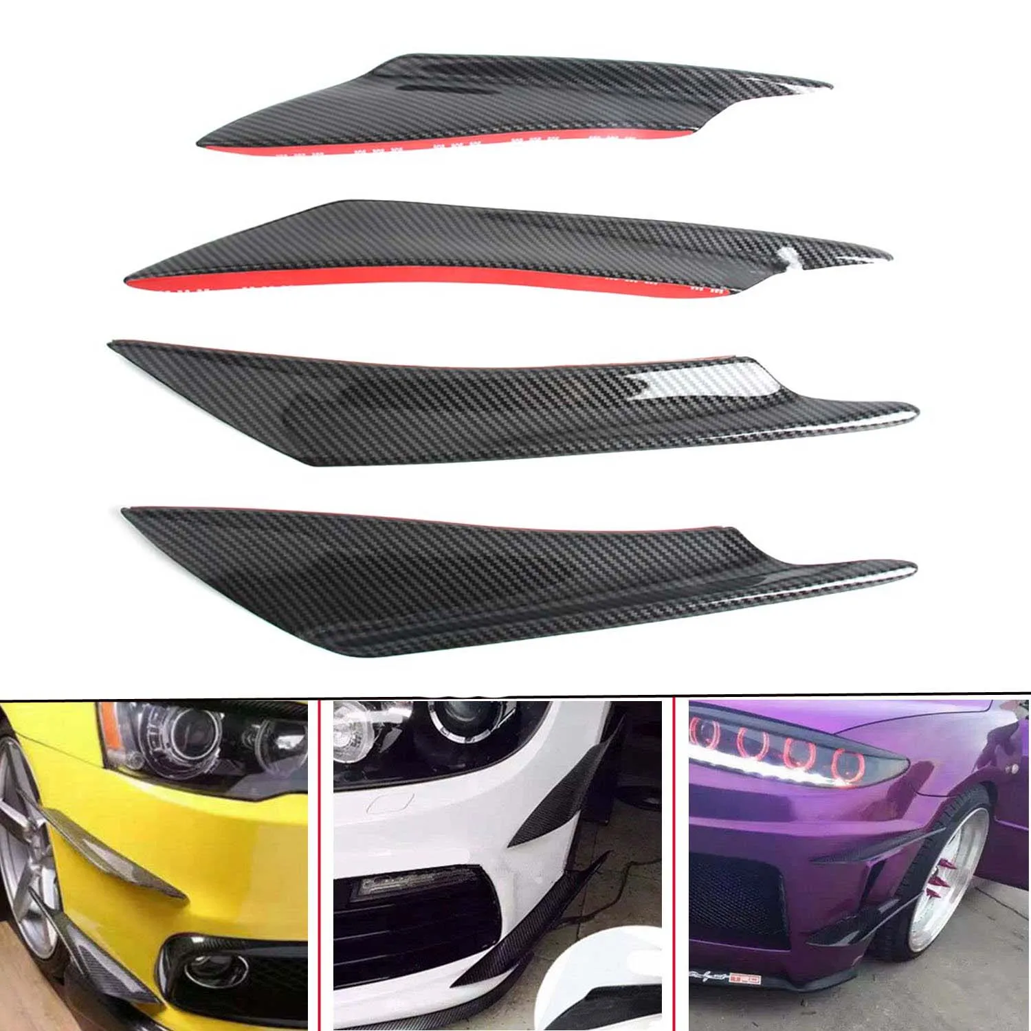 Universal Car Carbon Look Car Front Bumper Lip Diffuser Splitter Fins Body Spoiler Canards Valence Chin 4pcs/set
Universal Car Carbon Look Car Front Bumper Lip Diffuser Splitter Fins Body Spoiler Canards Valence Chin 4pcs/set