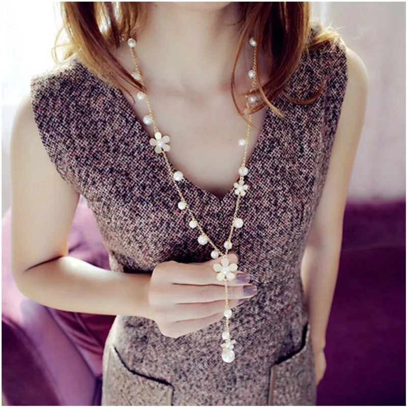 Flower Long Necklaces for Women 2018 Fashion Simulated Pearl Tassel Necklaces & Pendants Collier Femme Chain Jewelry
Flower Long Necklaces for Women 2018 Fashion Simulated Pearl Tassel Necklaces & Pendants Collier Femme Chain Jewelry