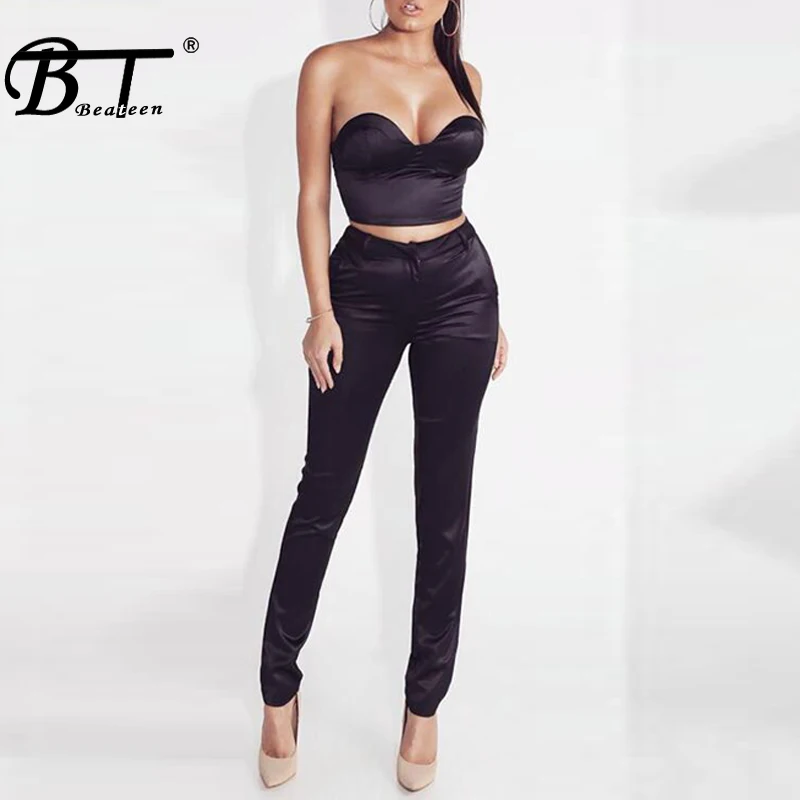 Beateen Women Full Length Summer 2 Piece Strapless Top & Pant Sets Sleeveless Solid Zipper Fly Hot Pants Suits 2018 New
Beateen Women Full Length Summer 2 Piece Strapless Top & Pant Sets Sleeveless Solid Zipper Fly Hot Pants Suits 2018 New