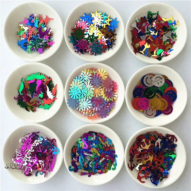 50g/Lot Mixed Colors Sequins pvc Deer Flowers Dinosaur Smile Emoji Shapes Loose Sequin Paillettes Sewing Christmas Craft Kid Diy
50g/Lot Mixed Colors Sequins pvc Deer Flowers Dinosaur Smile Emoji Shapes Loose Sequin Paillettes Sewing Christmas Craft Kid Diy