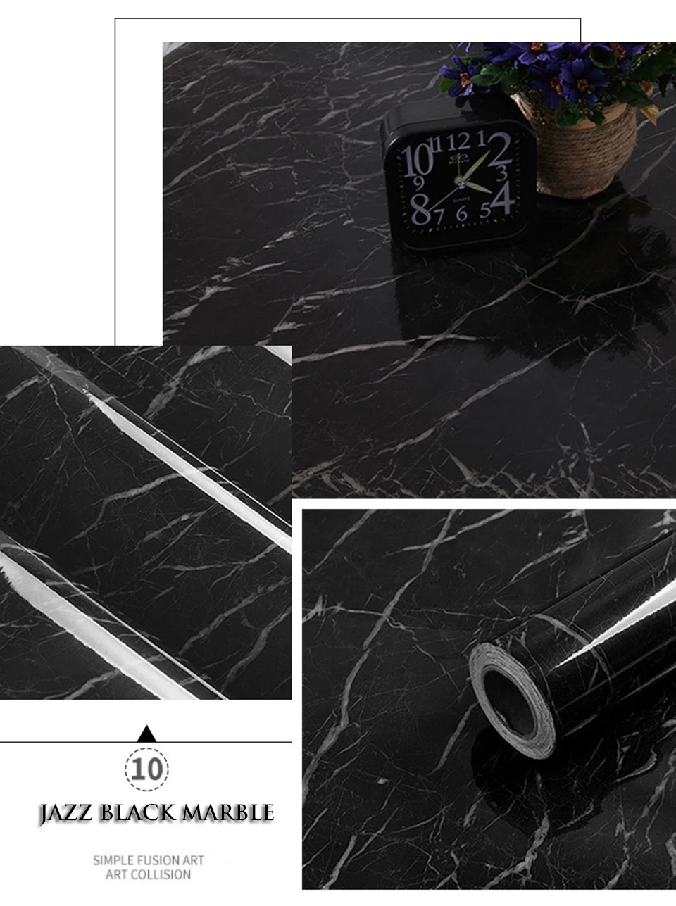 Marble Vinyl Film Self Adhesive Wallpaper for Bathroom Kitchen Cupboard Countertops Contact Paper PVC Waterproof Wall Stickers 14