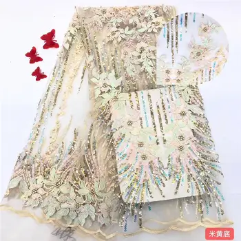 Golden Shining Sequence Lace Fabric Beaded French Laces Fabrics High Quality Tulle French Nigerian Lace Applique Dress JX2246B-6
Golden Shining Sequence Lace Fabric Beaded French Laces Fabrics High Quality Tulle French Nigerian Lace Applique Dress JX2246B-6