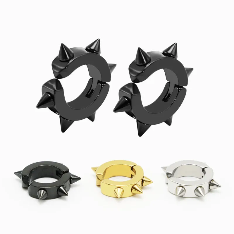1Pair Men's Titanium Fake Piercing Ear Stud Cuff Non-Piercing Clip-on Earrings Punk Jewelry Stainless Steel With 6 Spikes
1Pair Men's Titanium Fake Piercing Ear Stud Cuff Non-Piercing Clip-on Earrings Punk Jewelry Stainless Steel With 6 Spikes