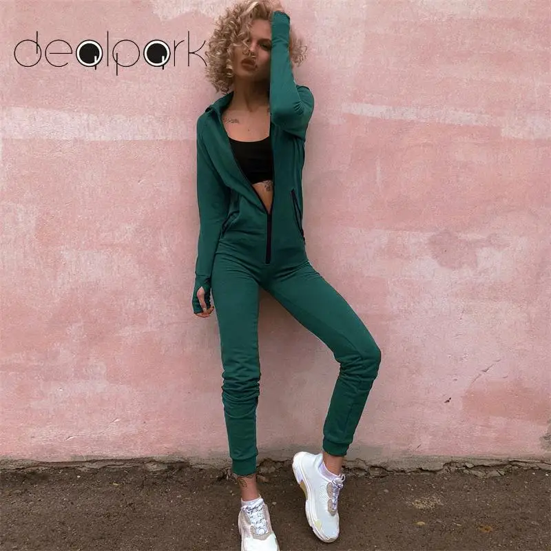 2019 Autumn Dungarees Women Hooded Jumpsuit Long Sleeve Zipper Front Casual Sport Workout Suit Overalls female Tracksuit Green
2019 Autumn Dungarees Women Hooded Jumpsuit Long Sleeve Zipper Front Casual Sport Workout Suit Overalls female Tracksuit Green