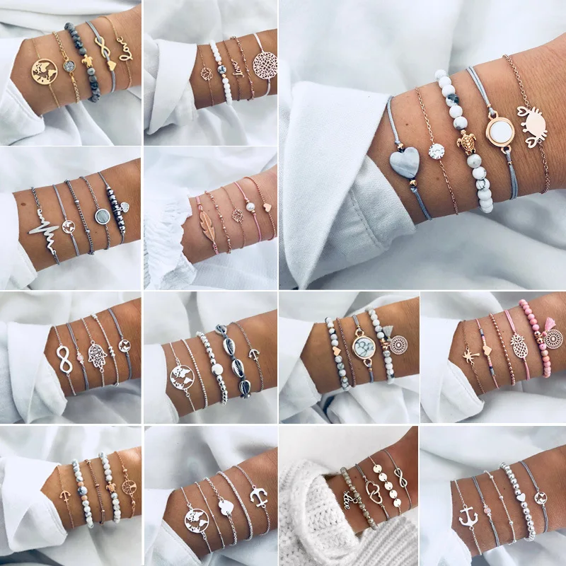 New Combination Set Bracelet Female Hand Accessories Leaf Animal Plant Shape Multi Circle Couple Anchor Bracelet Boho Style
New Combination Set Bracelet Female Hand Accessories Leaf Animal Plant Shape Multi Circle Couple Anchor Bracelet Boho Style