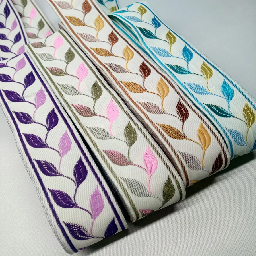 Woven ribbon Leaf Jacquard soft stripe cord DIY belt 35mm wide 5 yards dog belt webbing DIY Ribbon cord Trim
Woven ribbon Leaf Jacquard soft stripe cord DIY belt 35mm wide 5 yards dog belt webbing DIY Ribbon cord Trim