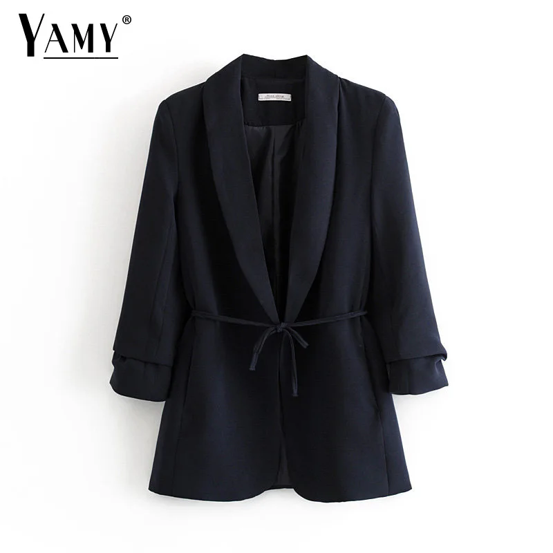 Fall 2019 tie front blue blazer women blazers and jackets sashes ruched sleeve vintage blazer mujer office lady blaser feminino
Fall 2019 tie front blue blazer women blazers and jackets sashes ruched sleeve vintage blazer mujer office lady blaser feminino