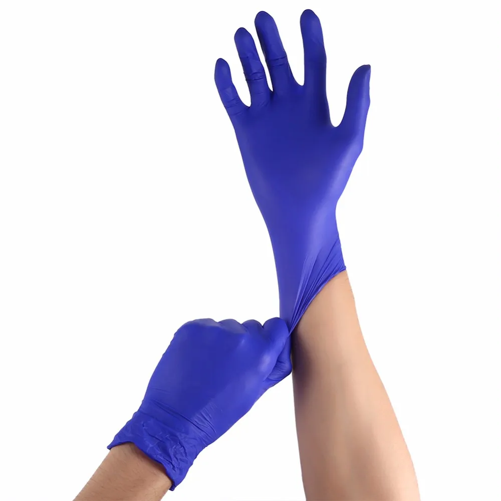 Purple latex gloves