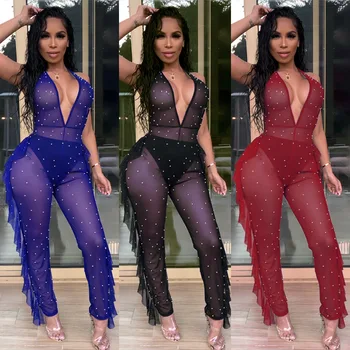 Amazon Ali-express women's explosive cross-border sleeveless deep V collar gauze open back perspective sexy jumpsuits
Amazon Ali-express women's explosive cross-border sleeveless deep V collar gauze open back perspective sexy jumpsuits