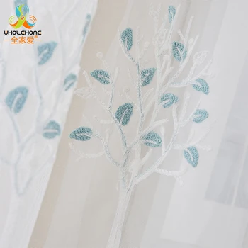 European White Tulle Curtains Lake Blue Tree Embroidered Window Treatment Transparent Voile Living Room Door Curtain Sheer Panel
European White Tulle Curtains Lake Blue Tree Embroidered Window Treatment Transparent Voile Living Room Door Curtain Sheer Panel