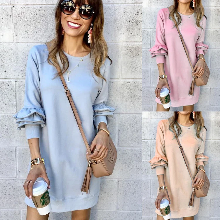 New Fashion 2019 Spring Summer Women Casual Cascading Ruffle Sleeve Crew Neck Mini Dress Party Elegant Sundress Female Vintage
New Fashion 2019 Spring Summer Women Casual Cascading Ruffle Sleeve Crew Neck Mini Dress Party Elegant Sundress Female Vintage