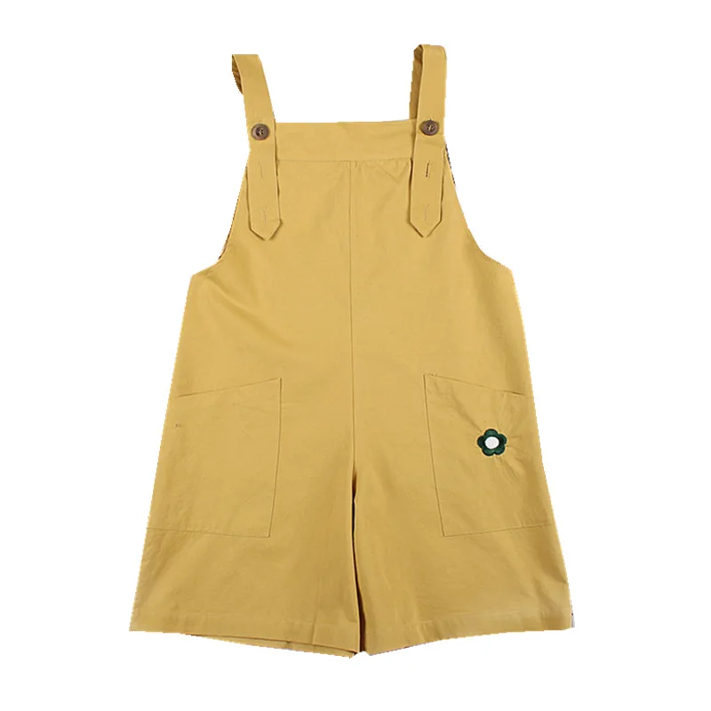 2019 Summer New Korean Preppy Style Women's Short-sleeved Suspenders Yellow Small Flower Embroidery Loose Pocket Ladies Jumpsuit
2019 Summer New Korean Preppy Style Women's Short-sleeved Suspenders Yellow Small Flower Embroidery Loose Pocket Ladies Jumpsuit