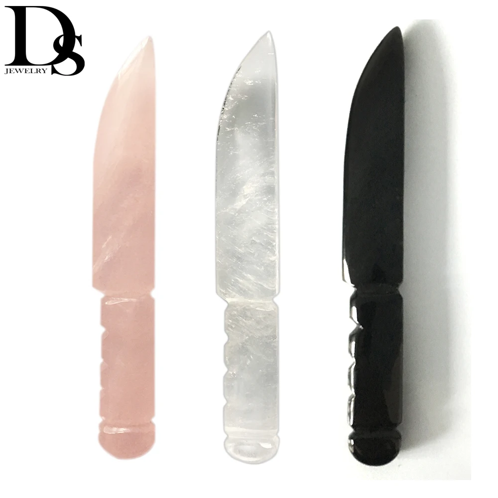 DS Natural Quartz Crystal Knife Hand Carved Rose Quartz Obsidian Knife Crystal Crafts Home Decoration Gifts
DS Natural Quartz Crystal Knife Hand Carved Rose Quartz Obsidian Knife Crystal Crafts Home Decoration Gifts