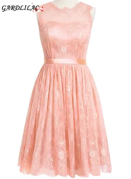 Gardlilac Lace short Bridesmaid Dress pink Sleeveless Short wedding party Dress A-line Formal Party Dress
Gardlilac Lace short Bridesmaid Dress pink Sleeveless Short wedding party Dress A-line Formal Party Dress