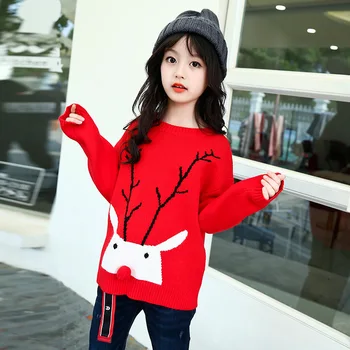 2018 Winter Clothes Girl Sweater Cartoon Fawn Elastic Force Round Neck Upper Garment
2018 Winter Clothes Girl Sweater Cartoon Fawn Elastic Force Round Neck Upper Garment