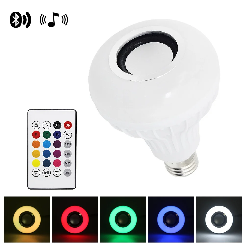 ANBLUB 12W Smart E27 RGB LED Bulb Wireless Bluetooth Speaker Music Playing Bulb RGBW Dimmable LED Lamps With Remote AC 100-240V
ANBLUB 12W Smart E27 RGB LED Bulb Wireless Bluetooth Speaker Music Playing Bulb RGBW Dimmable LED Lamps With Remote AC 100-240V