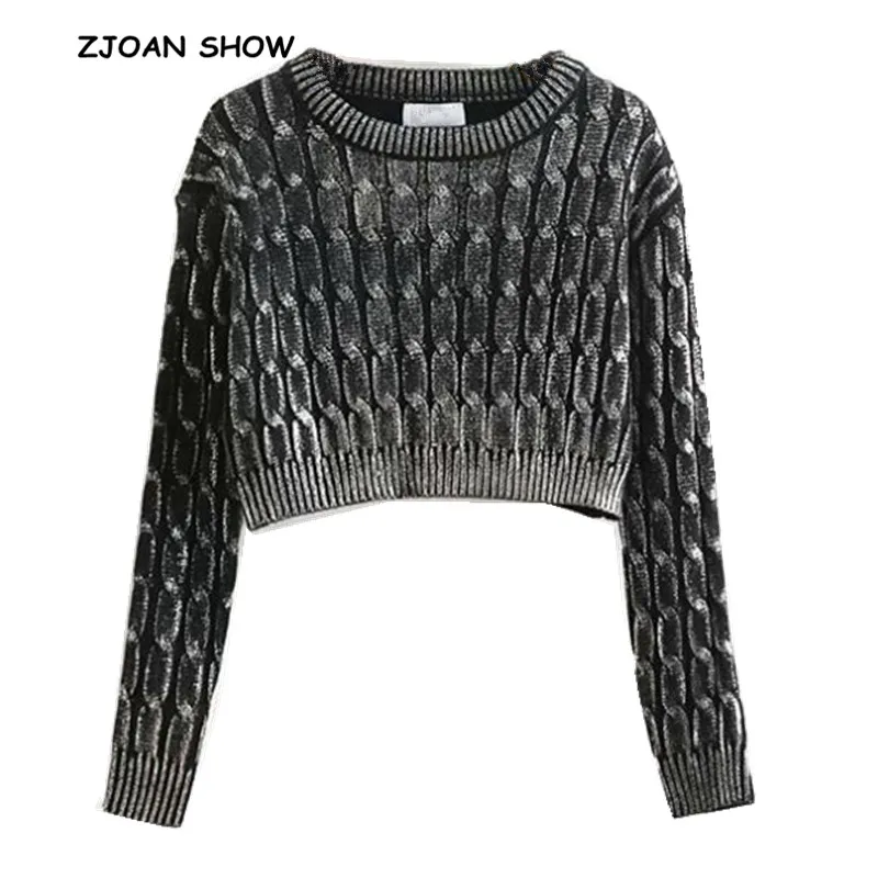 2019 New Vintage Bronzing Golden Black Gray Color Short Sweater Retro Cable Twist Knit Ribbed Panel Jumper Women Knitwear Tops
2019 New Vintage Bronzing Golden Black Gray Color Short Sweater Retro Cable Twist Knit Ribbed Panel Jumper Women Knitwear Tops