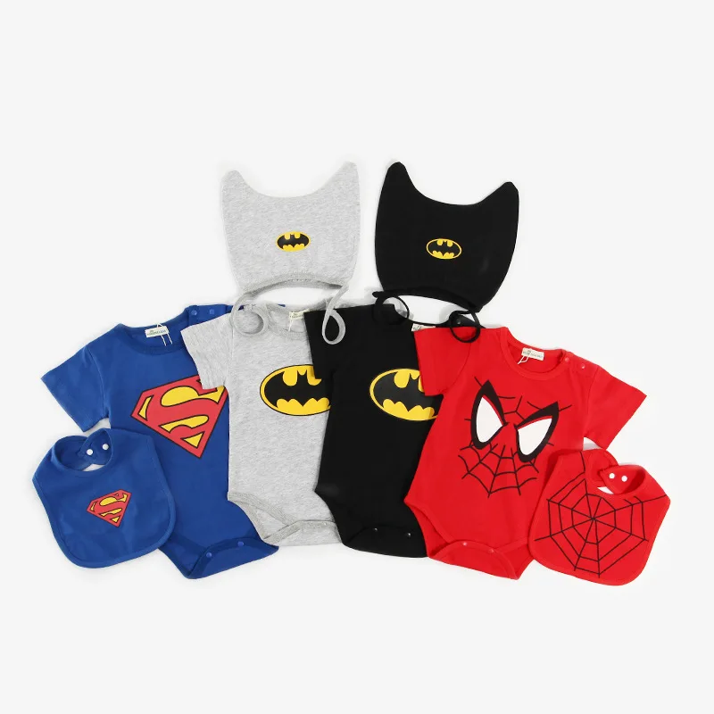 Newborn baby bodysuit bibs 2pcs short sleeve cartoon super hero bodysuits cotton infant toddler jumpsuit sunsuit for boys girls
Newborn baby bodysuit bibs 2pcs short sleeve cartoon super hero bodysuits cotton infant toddler jumpsuit sunsuit for boys girls