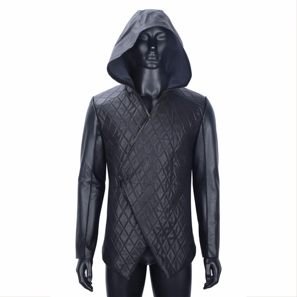 2018 Movie Robin Hood Cosplay Robin Hood Costume Black PU Leather jacket Hooded Outfit Men Halloween Costume
2018 Movie Robin Hood Cosplay Robin Hood Costume Black PU Leather jacket Hooded Outfit Men Halloween Costume