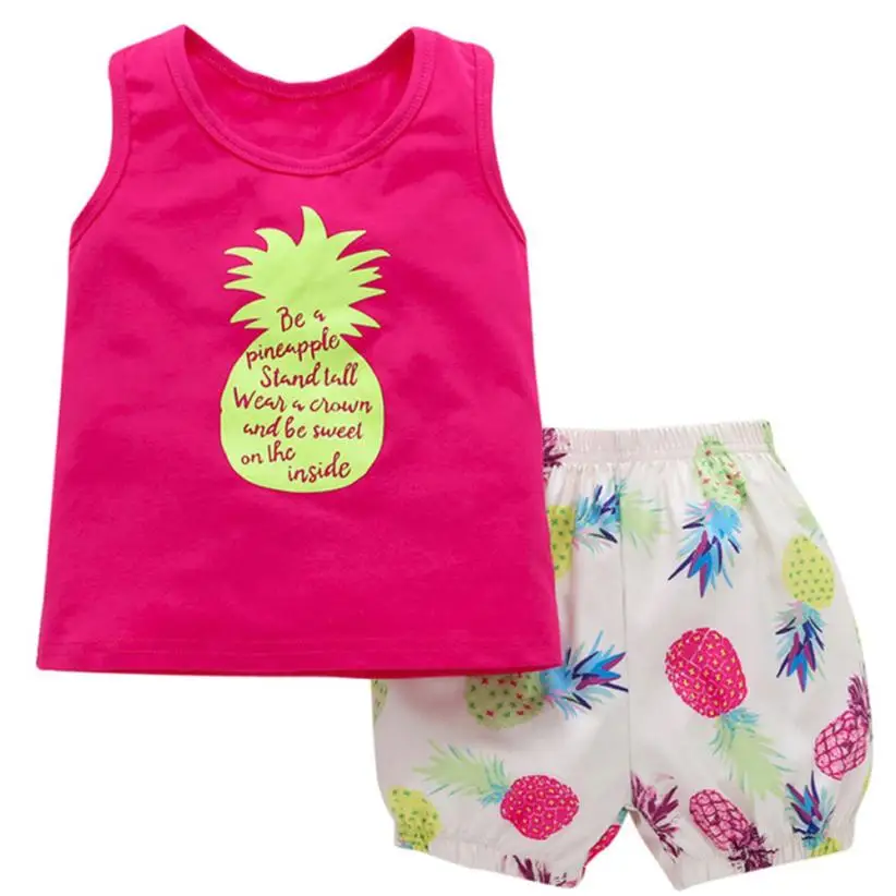 2PCs Set Toddler Baby Girls Summer Pineapple T-shirt Top +Shorts Outfit Clothes fashion hot baby sets soft July27
2PCs Set Toddler Baby Girls Summer Pineapple T-shirt Top +Shorts Outfit Clothes fashion hot baby sets soft July27