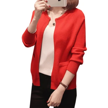2018 Spring Autumn Women O-Neck Short Knitted Sweater Cardigan Fashion Female Solid Color Pocket Loose Sweater Coat Outwear F620
2018 Spring Autumn Women O-Neck Short Knitted Sweater Cardigan Fashion Female Solid Color Pocket Loose Sweater Coat Outwear F620
