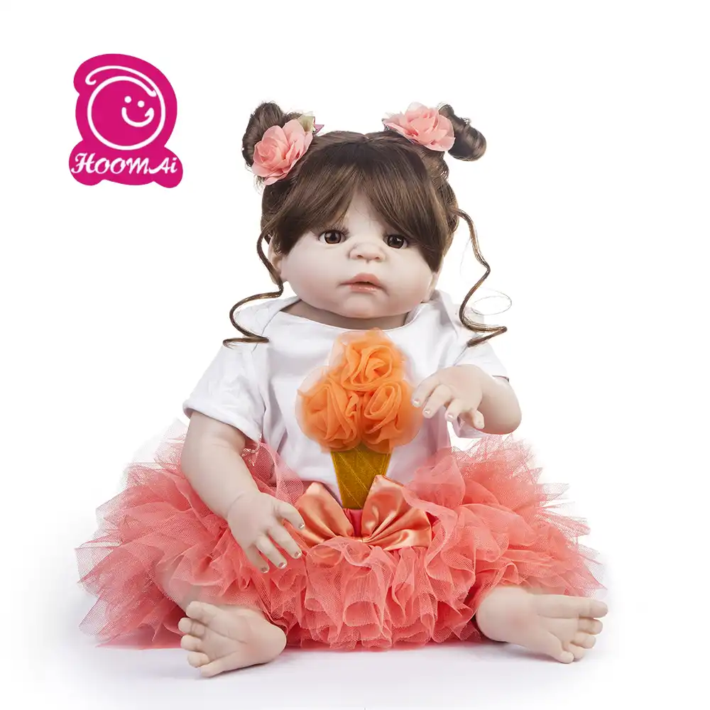 reborn doll full silicone body 55 cm toddler toys