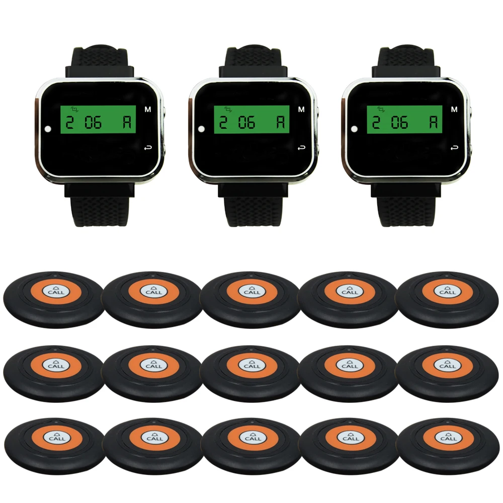JINGLE BELLS Hotel Cafe call buttons wireless restaurant calling bells 15 transmitters 3 watch pager waiter calling systems
JINGLE BELLS Hotel Cafe call buttons wireless restaurant calling bells 15 transmitters 3 watch pager waiter calling systems