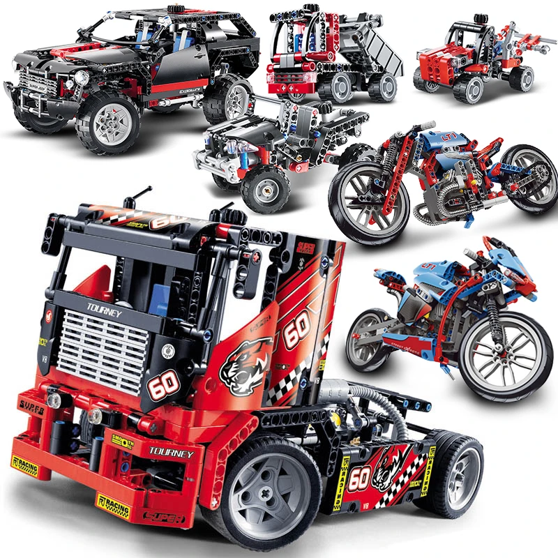 

Decool Technic Truck car Cruiser harley motorcycle model building kit blocks children toys bricks compatible legoed Vehicle sets