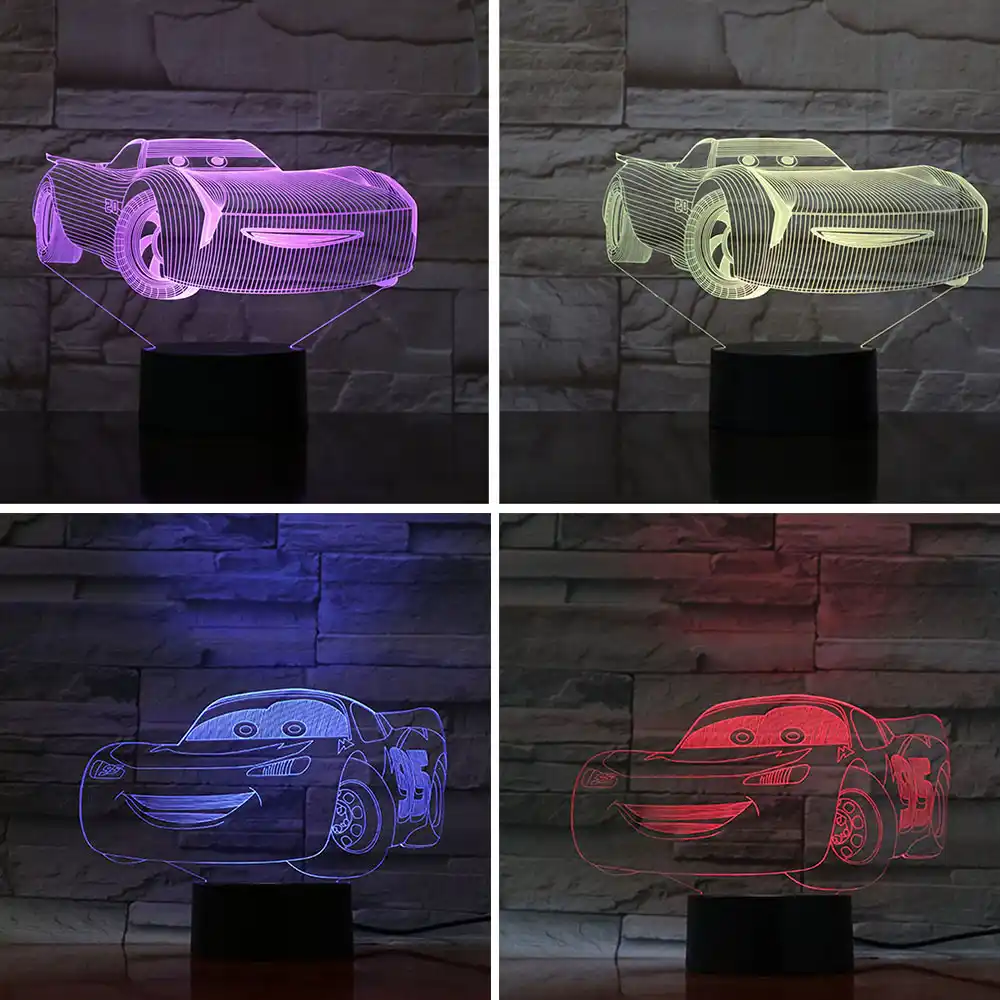 Cartoon 3d Night Light Cars 3 Ramonp Lightning Mcqueen Children