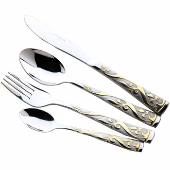 4pcs Fashion luxury Stainless Steel Cutlery Set Mirror Polishing Steak Knife Table Fork Teaspoons Tableware Dinnerware Set
4pcs Fashion luxury Stainless Steel Cutlery Set Mirror Polishing Steak Knife Table Fork Teaspoons Tableware Dinnerware Set