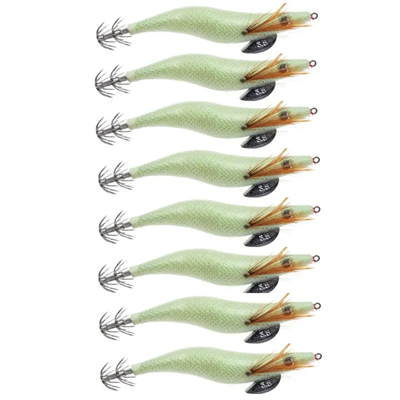 8PCS Shrimp Fishing Lures White Luminous Squid Jigs Artificial Wood Prawn Tackle Hooks Bait 10CM 13.5CM For Cuttlefish Octopus
8PCS Shrimp Fishing Lures White Luminous Squid Jigs Artificial Wood Prawn Tackle Hooks Bait 10CM 13.5CM For Cuttlefish Octopus