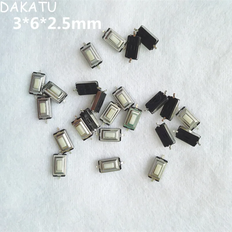 DAKATU 3*6*2.5mmSMD Microswitch Tactile Push Button Car Key Switch Button For BMW OPEL Vectra Peugeot 206 207 Remote key
DAKATU 3*6*2.5mmSMD Microswitch Tactile Push Button Car Key Switch Button For BMW OPEL Vectra Peugeot 206 207 Remote key