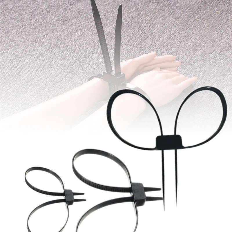 10pcs/Lot 12mmx700mm Plastic Double Flex Cuff Disposable Restraint Zip Tie Self Locking Nylon Cable Ties