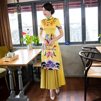 New Arrival Women's Long Cheongsam Fashion Chinese Style Rayon Dress Elegant Short Sleeve Qipao Vestido Size S M L XL XXL 14944
New Arrival Women's Long Cheongsam Fashion Chinese Style Rayon Dress Elegant Short Sleeve Qipao Vestido Size S M L XL XXL 14944