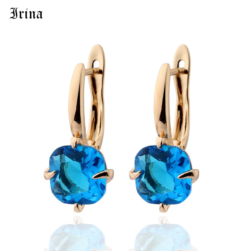 Irina New Women Dangle Earrings Square Gradient Blue Natural Zircon Earrings Gold Colors Wedding Fine Fashion Jewelry
Irina New Women Dangle Earrings Square Gradient Blue Natural Zircon Earrings Gold Colors Wedding Fine Fashion Jewelry