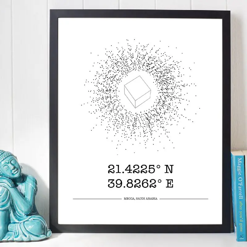 Mecca Coordinates Wall Art Print Ramadan Decoration , Minimal Islamic Canvas Painting Black White Wall Picture Home Room Decor
Mecca Coordinates Wall Art Print Ramadan Decoration , Minimal Islamic Canvas Painting Black White Wall Picture Home Room Decor