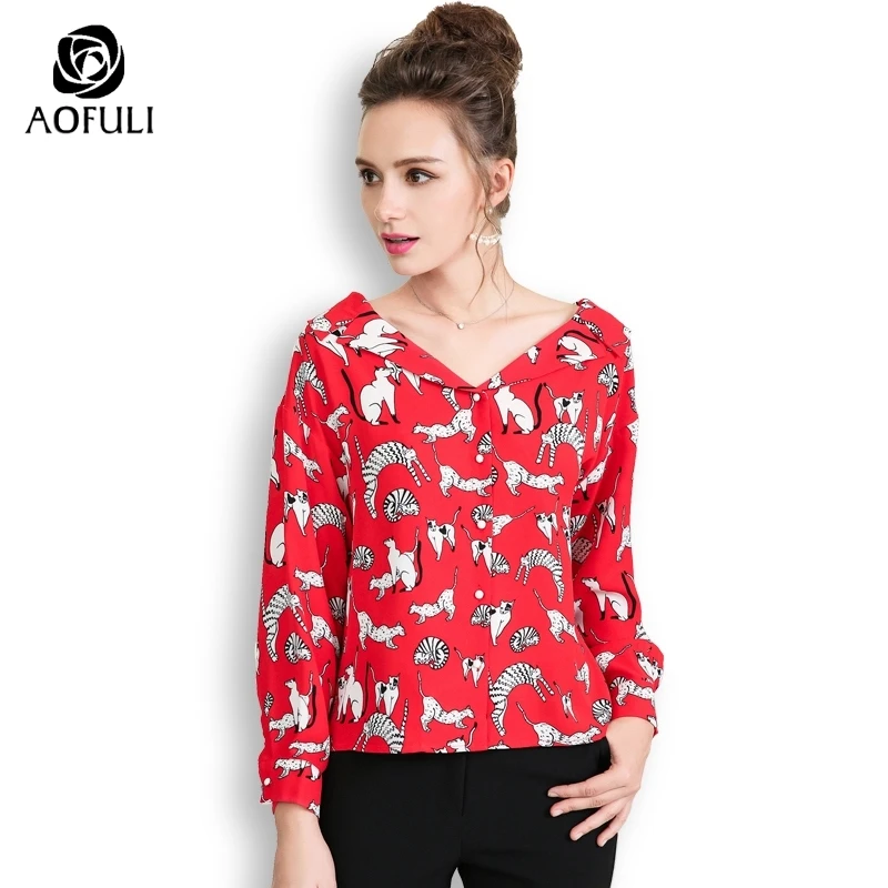 XL/3XL/5XL Big Size Animal Print Blouse Spring Autumn Long Sleeve Shirt Sailor Collar Single-breasted Tops AOFULI A3661
XL/3XL/5XL Big Size Animal Print Blouse Spring Autumn Long Sleeve Shirt Sailor Collar Single-breasted Tops AOFULI A3661