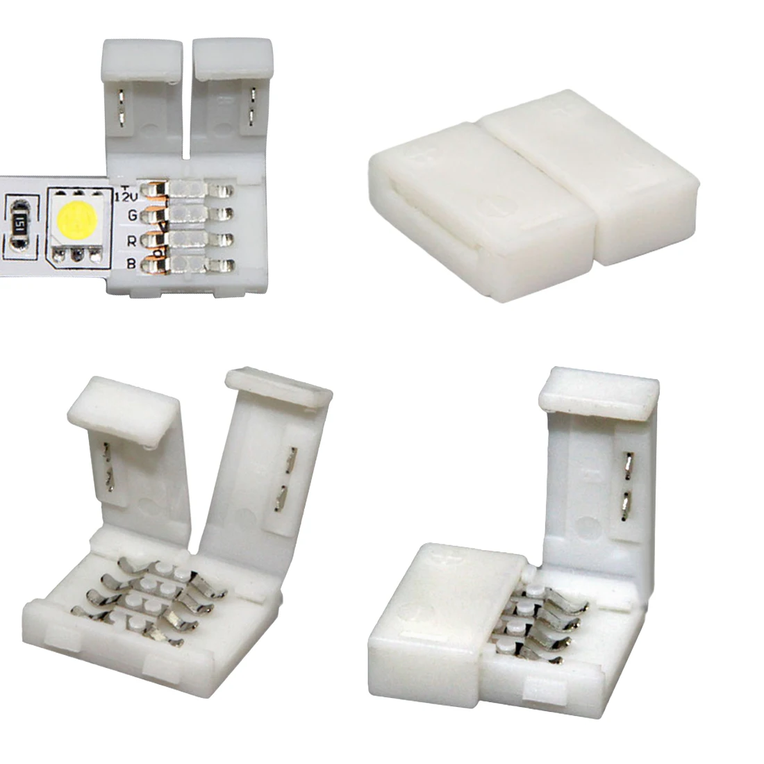 10pcs 10mm 4 Pin L Shape LED RGB Connector For Connecting Corner Right Angle 10mm 5050 RGB LED Strip Light
10pcs 10mm 4 Pin L Shape LED RGB Connector For Connecting Corner Right Angle 10mm 5050 RGB LED Strip Light
