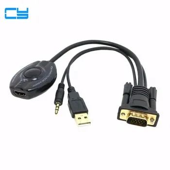 PC Laptop VGA input & USB Power & 3.5mm Audio To HDMI HDTV output Converter Adapter cable Scaler
PC Laptop VGA input & USB Power & 3.5mm Audio To HDMI HDTV output Converter Adapter cable Scaler