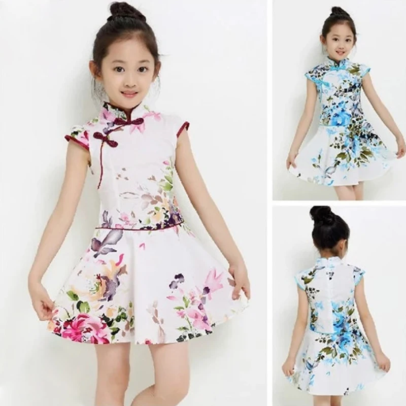 Китайское традиционное платье детская одежда в восточном стиле чонсам с