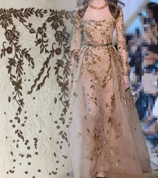 French net Fabric with sequins flower Embroidered Tulle Fabric David-52801 African French Lace Fabric High Quality 
French net Fabric with sequins flower Embroidered Tulle Fabric David-52801 African French Lace Fabric High Quality