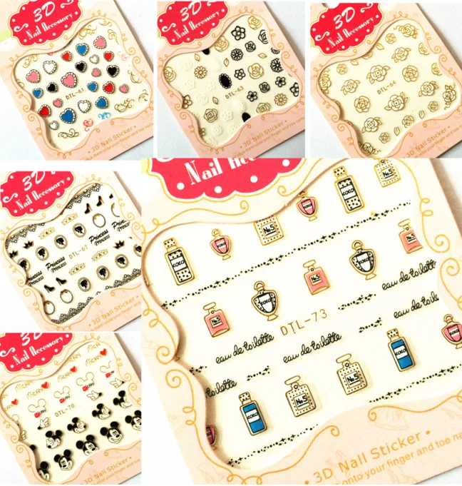 3 sheet 14 type Gold/Silver Nail Stickers Designs Gummed 3D Nail Art Stickers Decals Makep Art Decorations DTL61-74
3 sheet 14 type Gold/Silver Nail Stickers Designs Gummed 3D Nail Art Stickers Decals Makep Art Decorations DTL61-74