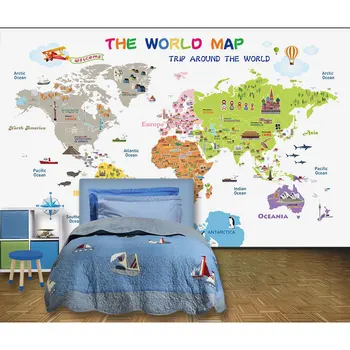 Kids Wall Paper Cartoon World Map Photo Wallpaper Mural Children's Room Papel De Parede 3D Self Adhesive Vinyl / Silk Wallpaper
Kids Wall Paper Cartoon World Map Photo Wallpaper Mural Children's Room Papel De Parede 3D Self Adhesive Vinyl / Silk Wallpaper