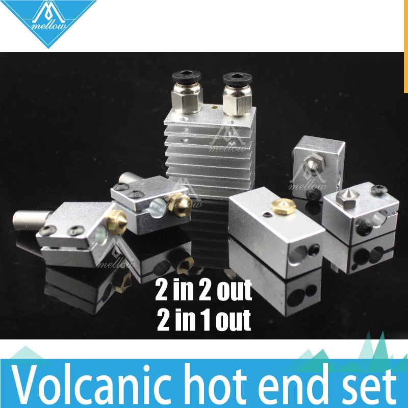All-metal/Teflon Cyclops and Chimera Dual Multi-extrusion HotEnd Double Volcano/-V5 V6 nozzle Head Kit for 1.75mm 3D printer
All-metal/Teflon Cyclops and Chimera Dual Multi-extrusion HotEnd Double Volcano/-V5 V6 nozzle Head Kit for 1.75mm 3D printer