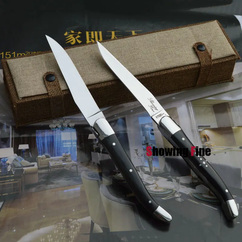 Christmas Gift Laguiole Stainless Steel Dinner Knife LayerWood Handle Table Kinves Steak Knives Flatware,2pcs in a Handmade Box
Christmas Gift Laguiole Stainless Steel Dinner Knife LayerWood Handle Table Kinves Steak Knives Flatware,2pcs in a Handmade Box