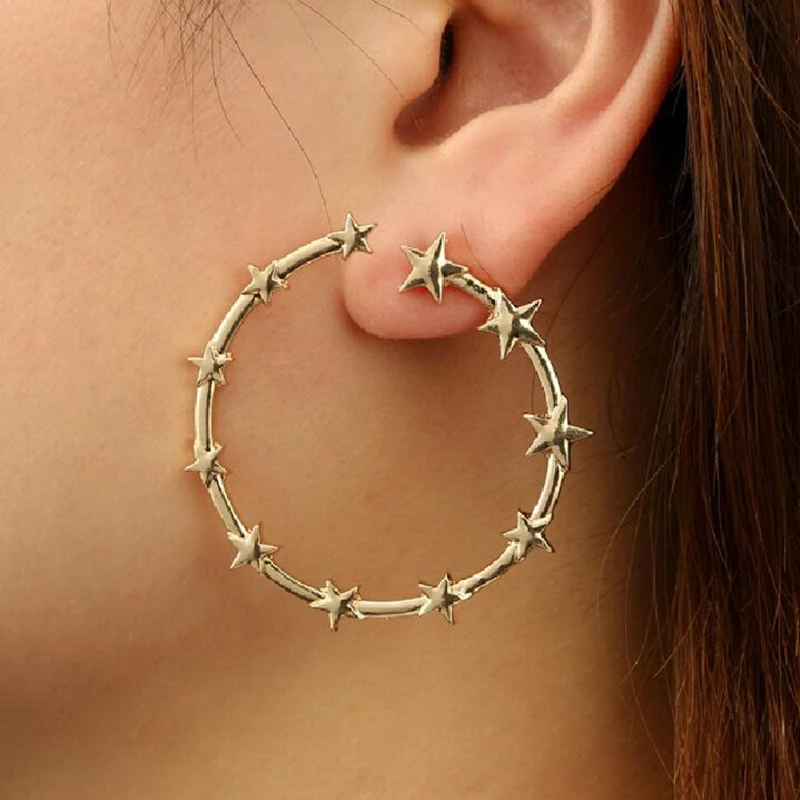2019 New Arrivals Women's Hot Fashion Round Maxi Statement Star Earrings Size Five-Pointed Star Stud Earrings For Women Jewelry
2019 New Arrivals Women's Hot Fashion Round Maxi Statement Star Earrings Size Five-Pointed Star Stud Earrings For Women Jewelry