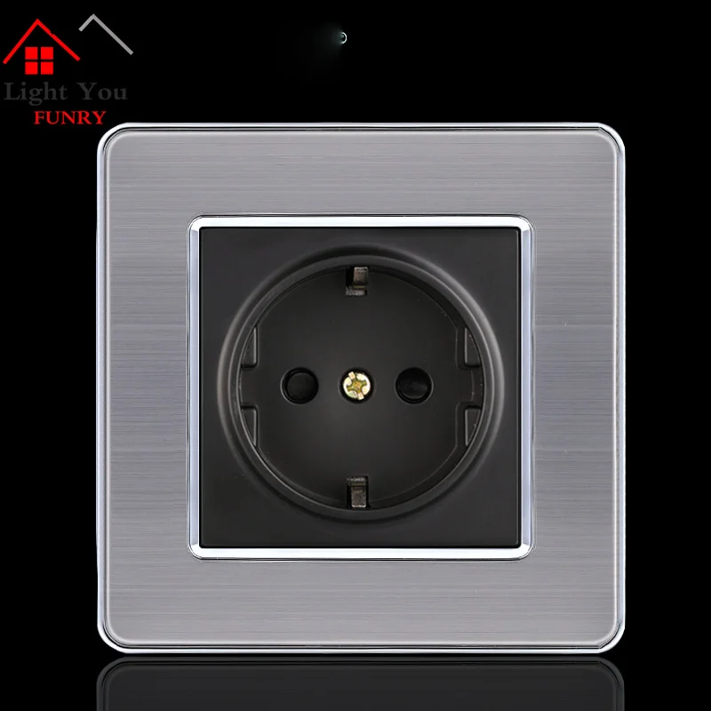 16A European Wall Socket Outlet 86 Type Germany Standard Wall Charger Adapter Stainless Steel Kitchen Plug Sockets
16A European Wall Socket Outlet 86 Type Germany Standard Wall Charger Adapter Stainless Steel Kitchen Plug Sockets